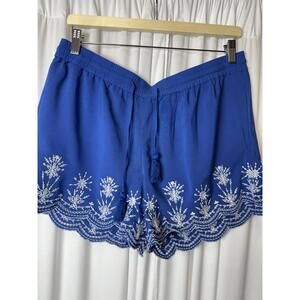 loft Embroidered Shorts Size Medium Blue